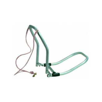 Aluminium folding ladder for inflatable boats with securing rope
