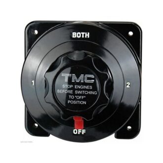 Black 1-2-BOTH-OFF marine battery switch, max 250A