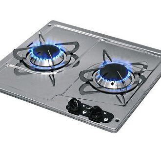 Built-in gas hob with 2 burners – stainless steel 38x36 cm