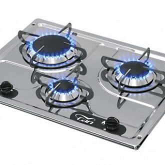 Built-in stainless gas hob with 3 burners for boat galley
