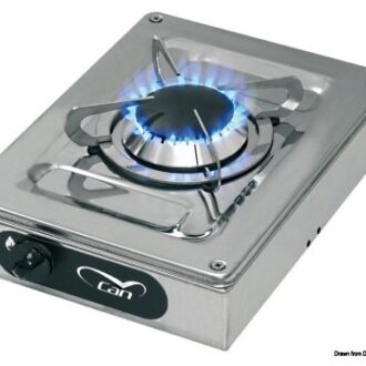 Stainless single-burner countertop gas stove for boat galley
