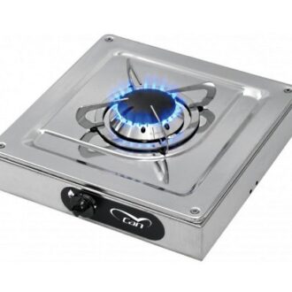 Stainless single-burner square countertop gas stove for boat galley
