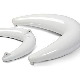Crescent PVC bow fender curved front protection white