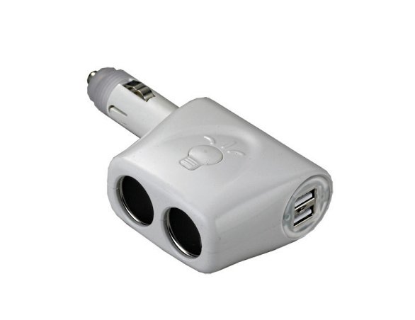 Διακλαδωτής Αναπτήρα 12/24V με 2 Πρίζες & 2 Θύρες USB – Για Σκάφος/Όχημα 1 12/24V splitter with 2 cigarette sockets and 2 USB ports for boats/cars
