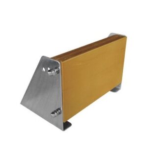 Fixed outboard motor bracket, stainless sides with marine wood pad