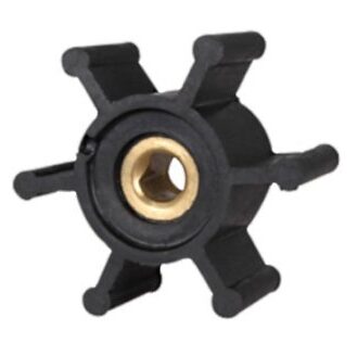 Flexible pump impeller, 6 blades, brass hub – replacement