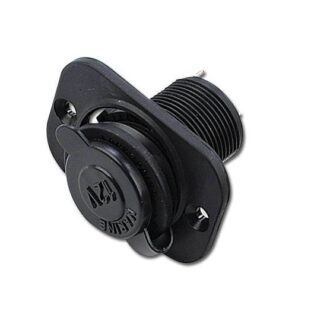 Heavy-duty 12V lighter socket for marine panel mount with protective cap