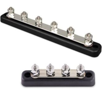 Heavy-duty 4 and 6 stud terminal busbars for marine 12/24V wiring