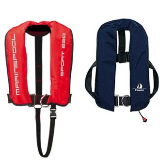 inflatable lifejacket 150N auto/manual with front D-ring (red and blue)