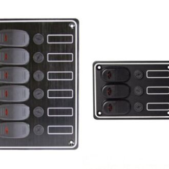 Marine LED switch panel with large rockers, 3 or 6 gang