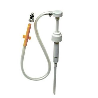 Manual oil transfer pump with flexible hose