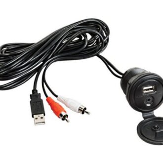 Marine waterproof panel-mount AUX & USB socket