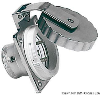 Osculati 30A 220V female shore power inlet for boats, heavy duty