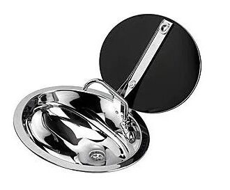 Oval stainless sink with faucet and tempered glass lid