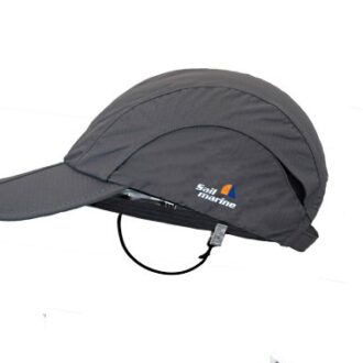 Sailing cap with retention cord and curved brim