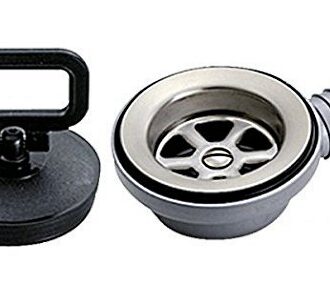 90° sink drain elbow with strainer and plug for boat galley