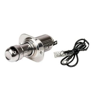 Stainless steel 12V lighter socket with stainless plug for marine panel mount