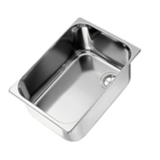 Stainless steel rectangular sink for boat or motorhome use