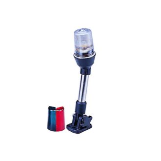 Tricolor navigation light pole 25 cm with mounting base (red/green/white)