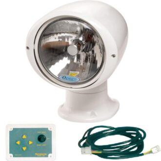 Waterproof remote-controlled halogen marine searchlight