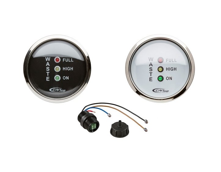 Όργανο Μέτρησης Ακαθάρτων Τριών Επιπέδων 1 Marine waste tank gauge with LED indicators for ON, HIGH and FULL levels