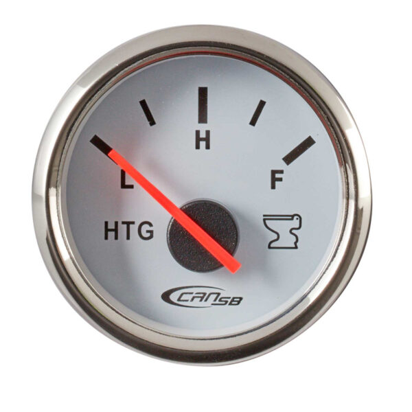 Marine waste tank level gauge compatible with 240-33 Ohm sensors, available in white and black