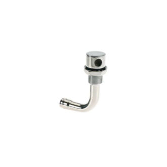 Stainless steel angled fuel vent for boat fuel tanks, 16mm and 19mm