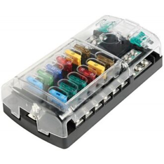 12-way blade fuse box with clear cover