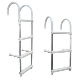 Aluminum boat boarding ladder with 2 to 5 steps