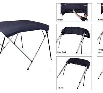 Aluminum 4-bow bimini top with Atlas 310 g/m² canvas