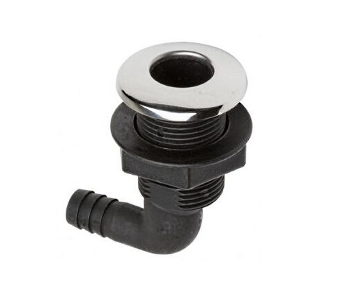 Υδρορροή Γωνιακή Inox με Καπάκι για Σωλήνα – 16-38 mm 1 Angled stainless hose drain fitting with cap for 16–38 mm hoses