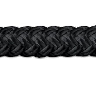 Black 12-strand polyester rope 6-28 mm