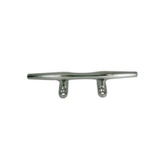 Stainless steel boat cleat with twin bases in 10, 15 and 20 cm