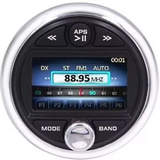 Round 3″ TFT MP3 marine radio for dashboard installation
