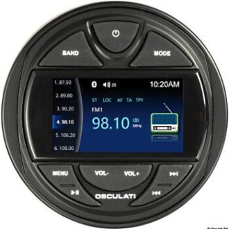 Round MP3 boat radio with USB port and display