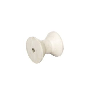 Bow keel roller with 13 mm bore for boat trailers, white