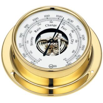 Brass marine barometer 85mm with bulkhead mount