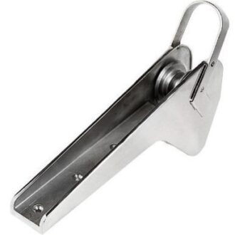 Bruce anchor bow roller made of polished AISI 316 stainless steel