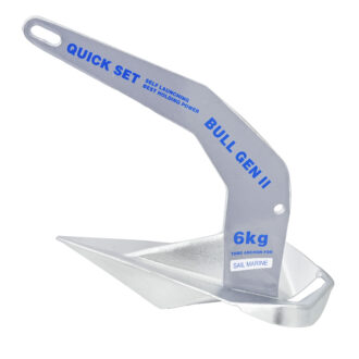 Bull Gen II galvanized quick set SHHP boat anchor with concave fluke