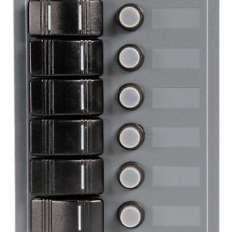 Italian 6-way electrical panel with circuit breakers ON-OFF (ON)-OFF-ON