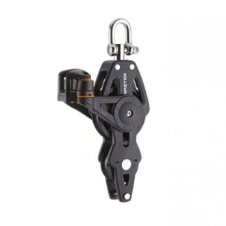 Fiddle block with becket and cam cleat for sailboats