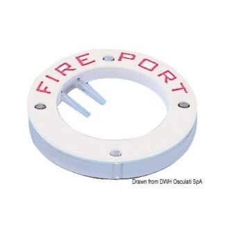 Fire port for discharging extinguisher into engine compartment