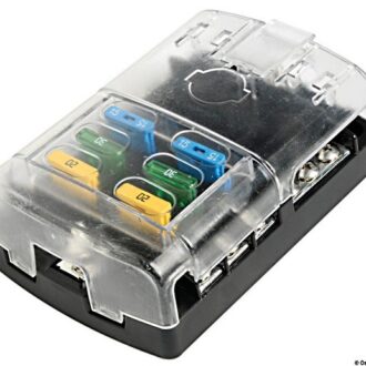 6-way ATO/ATC fuse box with clear lid for 12/24V systems