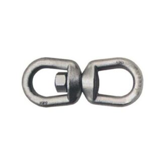 Galvanized eye–eye chain swivel for anchoring and towing, sizes 8–19 mm