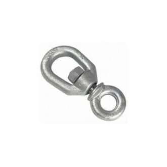 Galvanized eye–ring swivel for chain/rope, sizes 8–16 mm