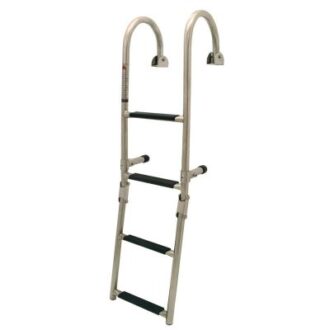 Alt (EN): Hinged SS316 stainless boarding ladder, 3–5 steps, width 25 cm