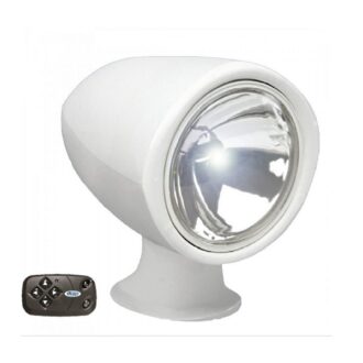 Remote-controlled LED marine searchlight with white base (12V/24V)