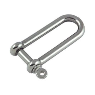 Long stainless dee shackle with screw pin – 4/6/8/10/12 mm