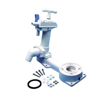 Manual marine toilet conversion kit with base and pump