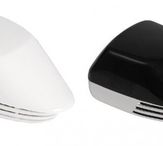 Compact 12V marine plastic horn (white/black)